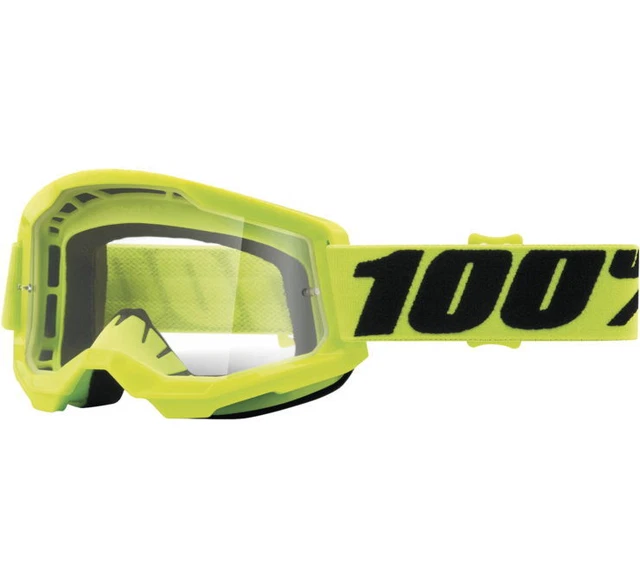 100% Strata 2 Goggles Yellow with Clear Lens 50027-00003