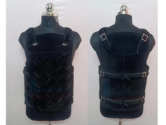 Leather Armor, Leather Viking Armor Black for LARP battles or Reenactments