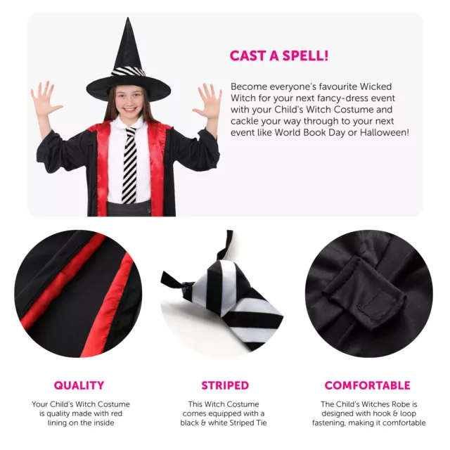 Girls Worst Witch Costume Mildred Hubble Fancy Dress Costume And Broom 2