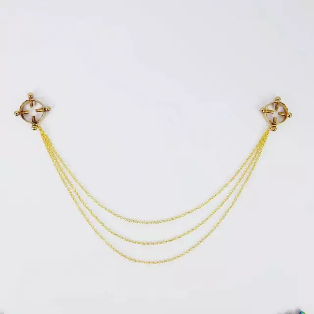 Colliers de mamelon Pinces à vis avec chaînes triples bijoux  corps intimes