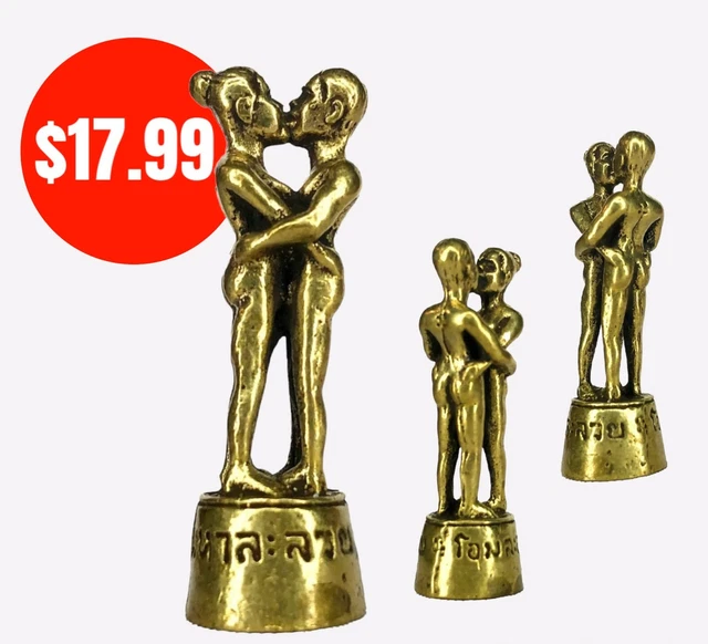 Inn Lovers Strong Love Sex Appeal Attraction Thai Mini Brass Amulet Ohm Maha