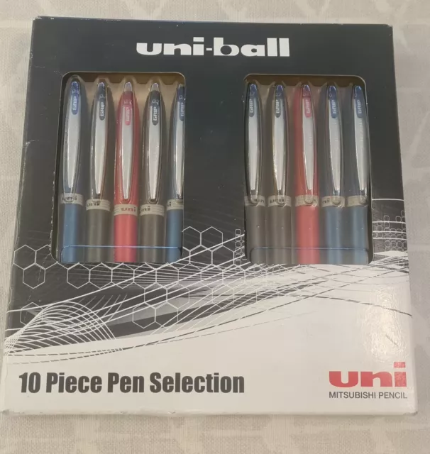 10 x Uni-ball UB-247 Griff blau schwarz rot Tintenroller flüssige Tinte 0,7 mm Spitze