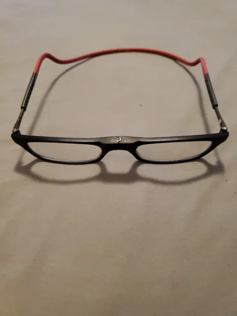 Clic Readers Magnetic Front Connect Expandable Eyeglasses red rubber