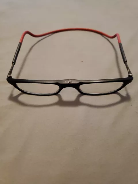 Clic Readers Magnetic Front Connect Expandable Eyeglasses red rubber