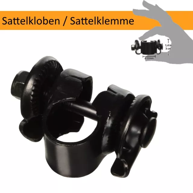 Sattelklemme Fahrrad Sattel Kloben Rundsteg Befestigung Ø 22mm schwarz