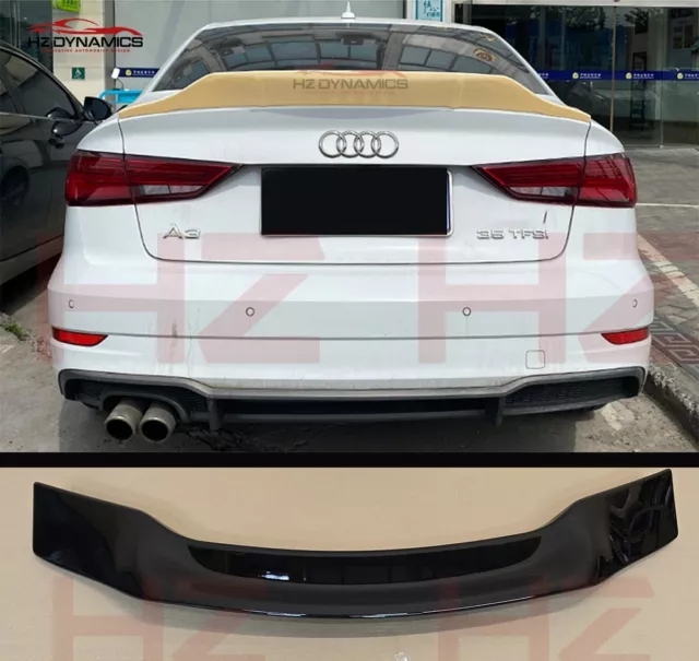 Gloss Black Rear Boot Spoiler Lip For 2014 2020 Audi A3 8V 4Dr Saloon S3 Rs3