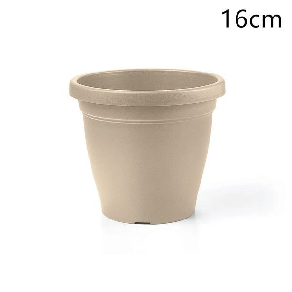 Vaso Rotondo Bama In Plastica Effetto Terracotta - Vari Misure, Nuovo