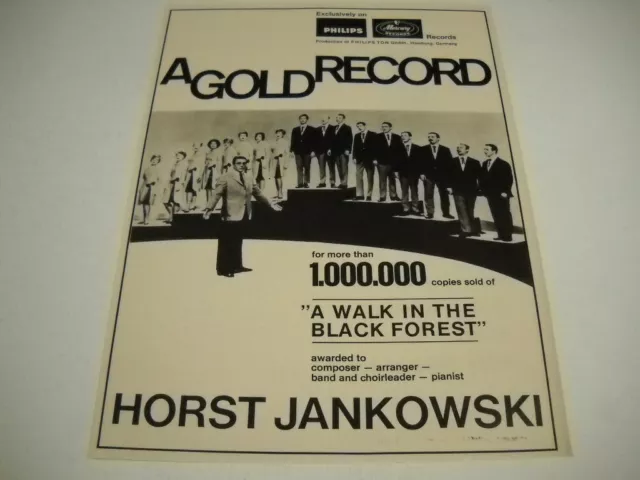 HORST JANKOWSKI A Walk In The Black Forest is a GOLD RECORD 1966 Promo Poster Ad