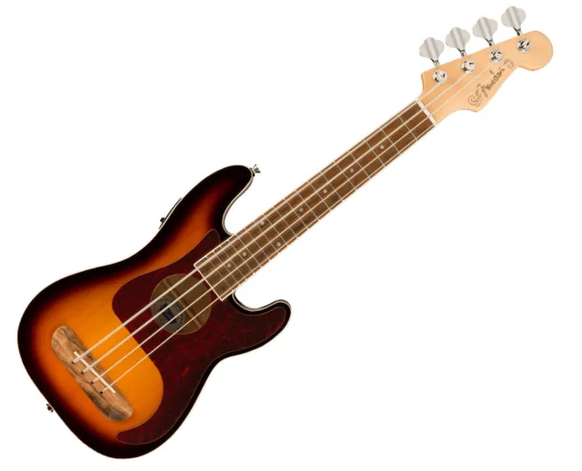 Fender Fullerton Precision Bass Uke - 3-Color Sunburst w/ Walnut FB