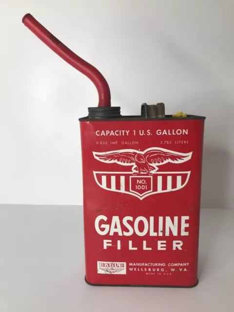 Vintage Eagle Gasoline Filler 1 Gallon Metal Can with Spout ~ USA - Empty