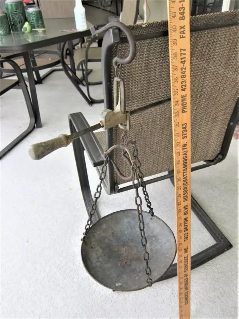 ANTIQUE Cast Iron Hanging Balance Beam Scale: Hand Made/1944 -UNIQUE COLLECTIBLE