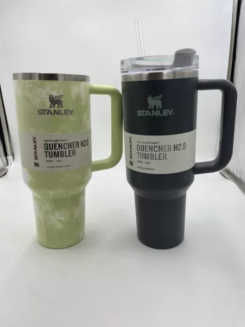 2 Stanley Quencher H2.0 Flowstate Tumbler 40 oz - Charcoal And Cintron Tie Dye
