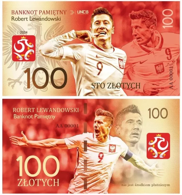 100 Zlotych Robert Lewandowski Commemorative banknote / UnCB