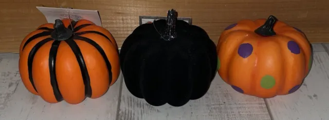 Lote de 3 calabazas Happy Halloween - Decoración de mesa - NUEVAS