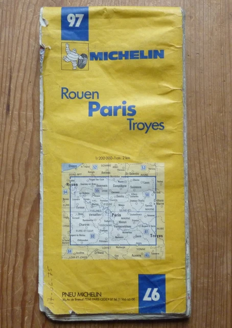 Carte Routière MICHELIN N°97 - 150km Autour De Paris - Édition 1973