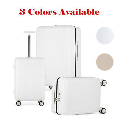 3 Pieces Luggage Set Hard Shell Suitcase with Spinner Wheels ABS+PC 20" 24" 28"