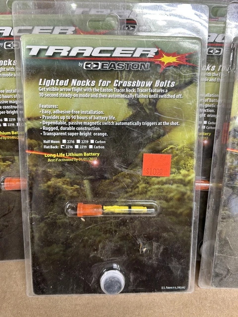 9x EASTON TRACER LIGHTED CROSSBOW BOLT NOCK ORANGE FLATBACK 2216 See Description 2