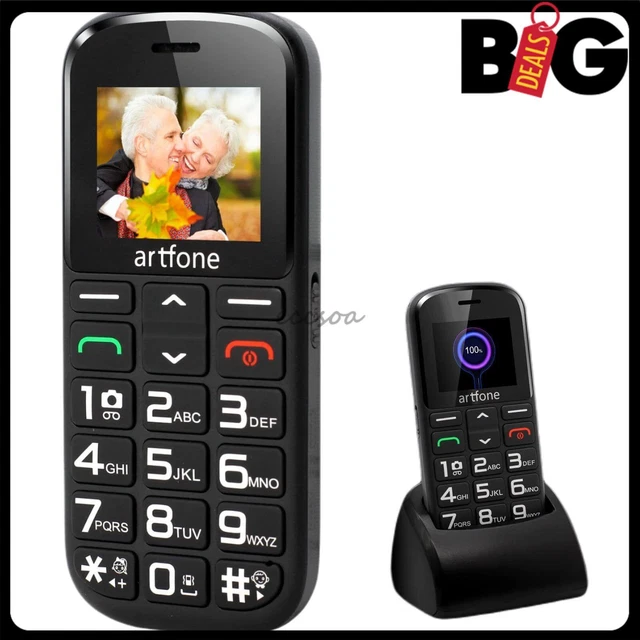 artfone F20 Telefono Cellulare per Anziani|GSM Flip Telefoni Cellulari con Tasti Grandi|2.4 Display|Funzione SOS|Volume Alto|Doppia SIM|Batteria da 1300 mAh|Funzione di orario|Torcia|Radio - Rosso