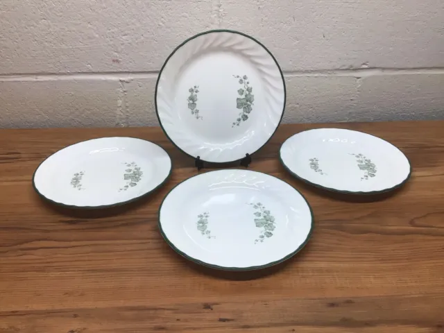 Vintage Corelle Callaway Green Swirl Ivy Lunch Salad Plate Set of 4