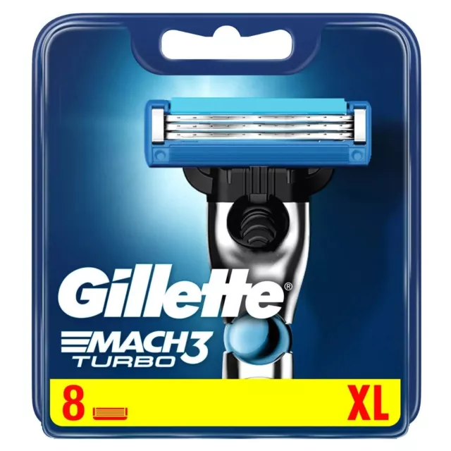 100% Original . Gillette Mach 3 Turbo Rasierklingen - 8 Stück ohne ONV