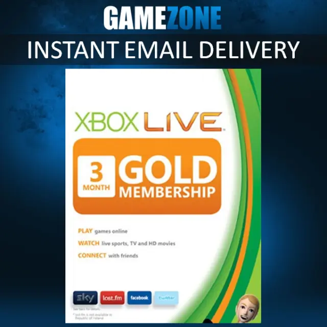 3 Month Xbox Live Gold Membership Subscription - Xbox One / 360 - Europe - UK