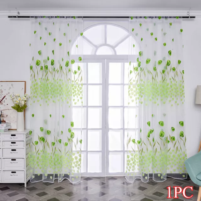 Tulip Sheer Curtains Voile Tulle For Kitchen Living Room Bedroom Window Drapes ！