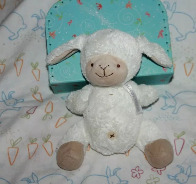 Doudou Peluche Happy Horse Mouton Agneau Blanc Beige Ecru 16 Cm  Com Neuf