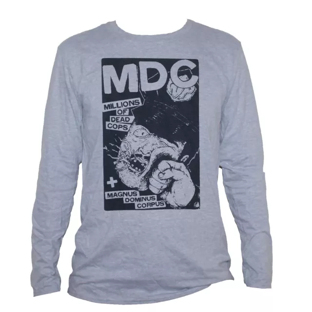 MDC Millions Of Dead Cops Hardcore Punk Rock T-Shirt langärmelig grau Unisex