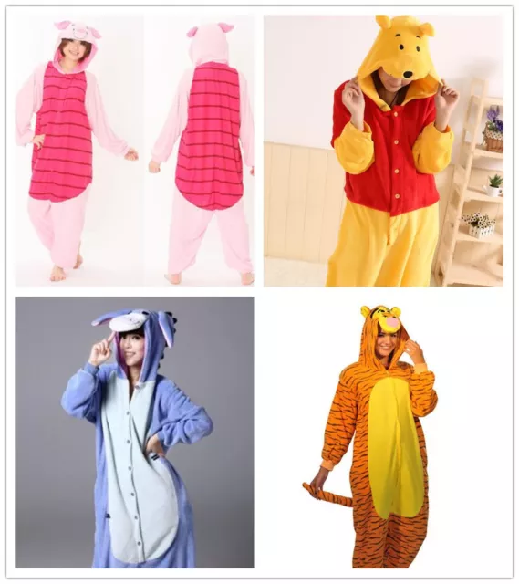 Winnie the pooh characters Unisex Onesiee Fancy Dress Costume Hoodies Pajamas
