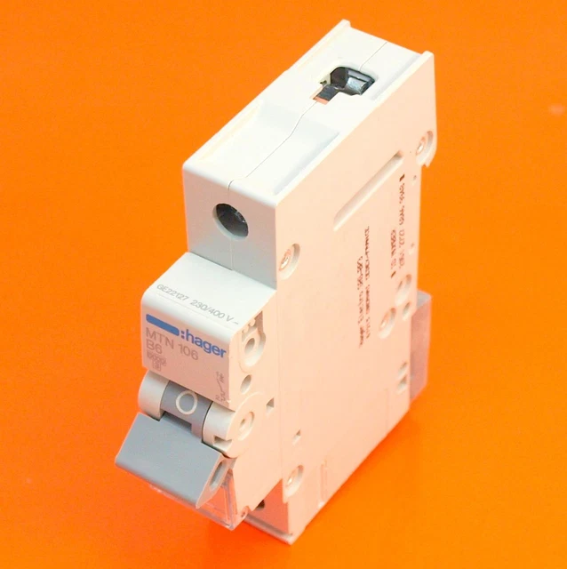 Hager, MTN106 Miniature Circuit Breaker 1 Pole 1 Module Type B - Foto 7