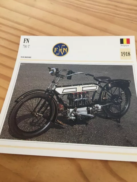 FN 700 T 4 cylindres 1918 Carte moto Collection Atlas Belgique