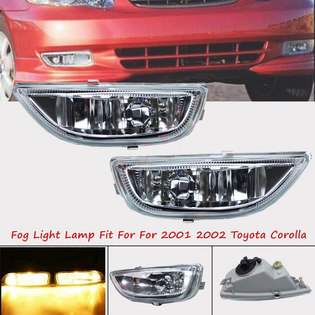 For 2001-2002 Toyota Corolla JDM Clear Fog Driving Light Lamps