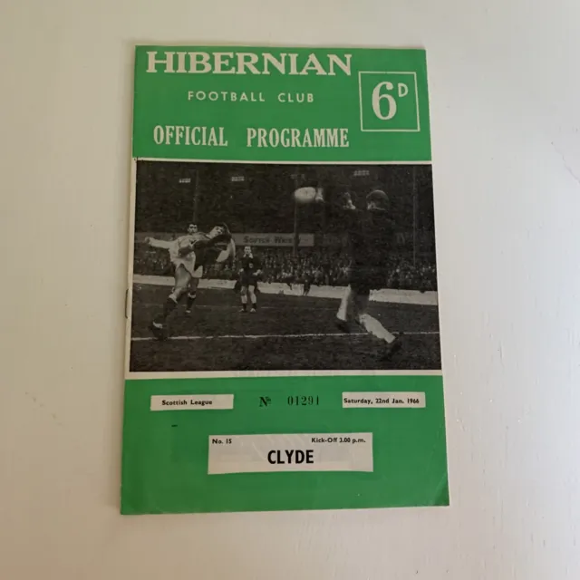 Scottish League Hibernian v Clyde 22.1.1966