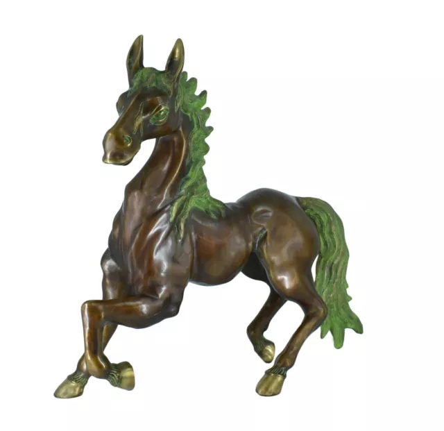 Whitewhale Brass Horse Sculpture, Brass Base, Statue, Animal Art Figurine.