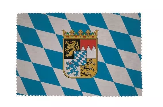 Glasreinigungstuch Brillenputztuch Fahne Flagge Bayern mit Wappen