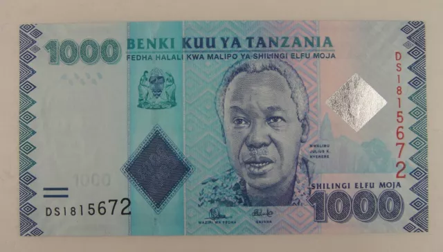TANZANIA Paper Money 1000 SHILLINGS 2015 UNC