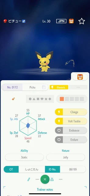 POKÉMON EVENT “PIKACHU-COLORED” Pichu Japanese Movie 12 - Home, Scarlet ...