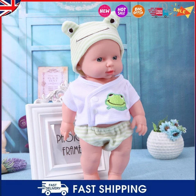 C- 30cm Finished Doll Washable PVC 3D Prop Doll Baby Companion Toys (Green)
