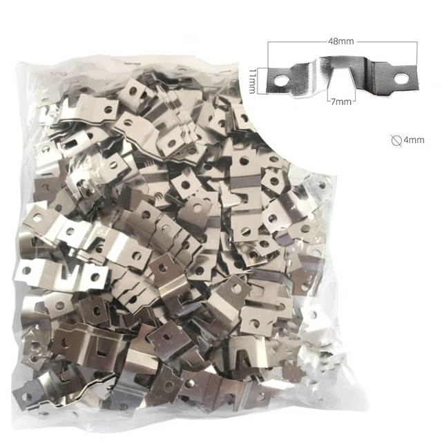 Colgador de tira recta horizontal plateado para fácil visualización de marco de imagen, 1050 piezas
