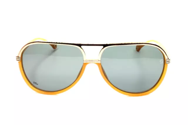 Ermenegildo Zegna SZ3280 0300 Gold Yellow Acetate Italy Sunglasses 135mm