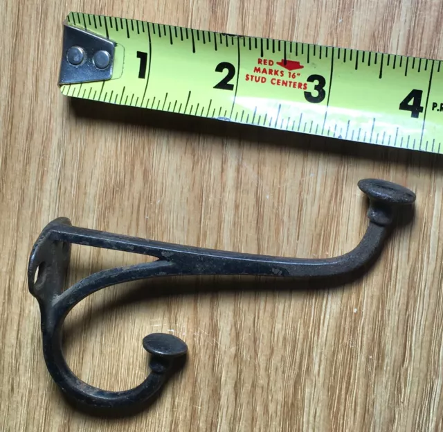 Small ANTIQUE CAST IRON Coat Hat DOUBLE HOOK