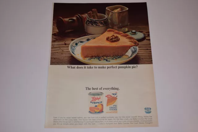 Vintage 1965 Libby's - Betty Crocker Pumpkin Pie Print Ad.