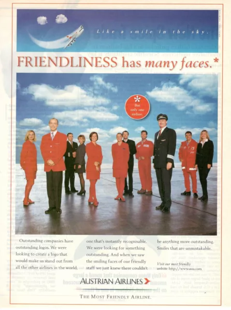 Aua Austrian Airlines 1998 Advertising 1 Page