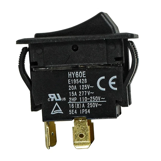 HY12-9-4 Interrupteurs à Bascule Marche/Arrêt Interrupteur à Bouton-poussoir De KEDU Pour Machine à Souder électrique Et Appareils Ménagers 125/250 V 20 A 2HP CE CQC IP55 Noir