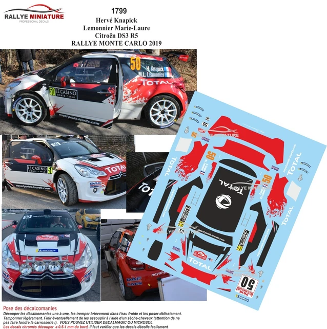 Décalcomanies 1/24 Pour Citroën DS3 WRC Rallye Monte-Carlo 2015 - Réf. 1785