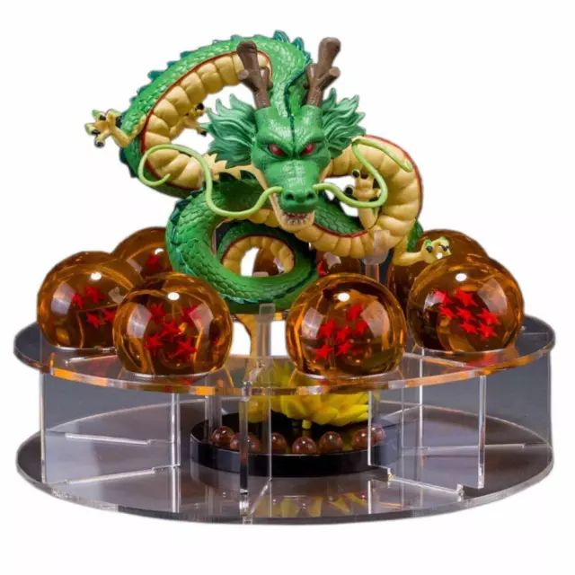 New JP Anime Dragon Ball Z Stars Crystal & Dragon Shenlong & Display Bracket