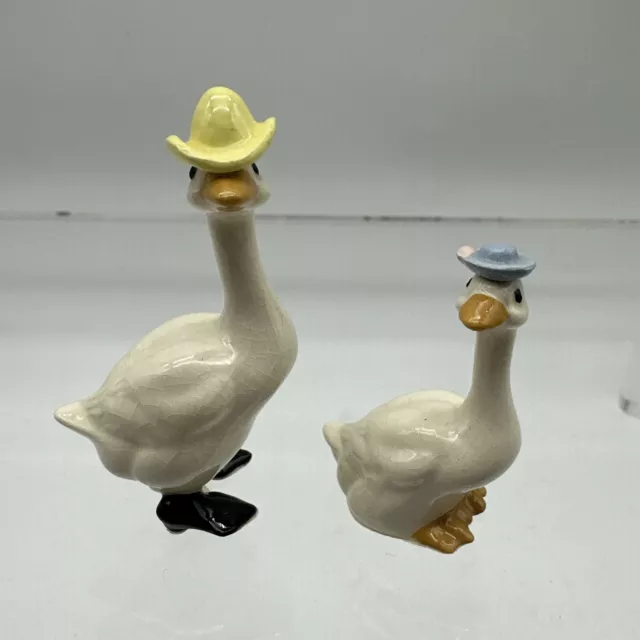 Vintage Miniature Hagen Renaker - Ma And Pa Goose Couple - E-41