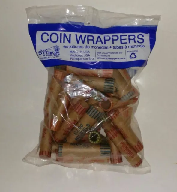 N.f. String & Son,Inc/36 Assorted Coin Wrappers(Pennies,Nickels,Dimes, Quarters)