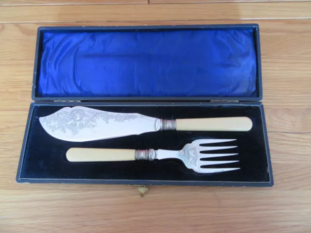 Vintage EPNS Silver plate Cake / pasty /  Serving fork & Slice Server boxed