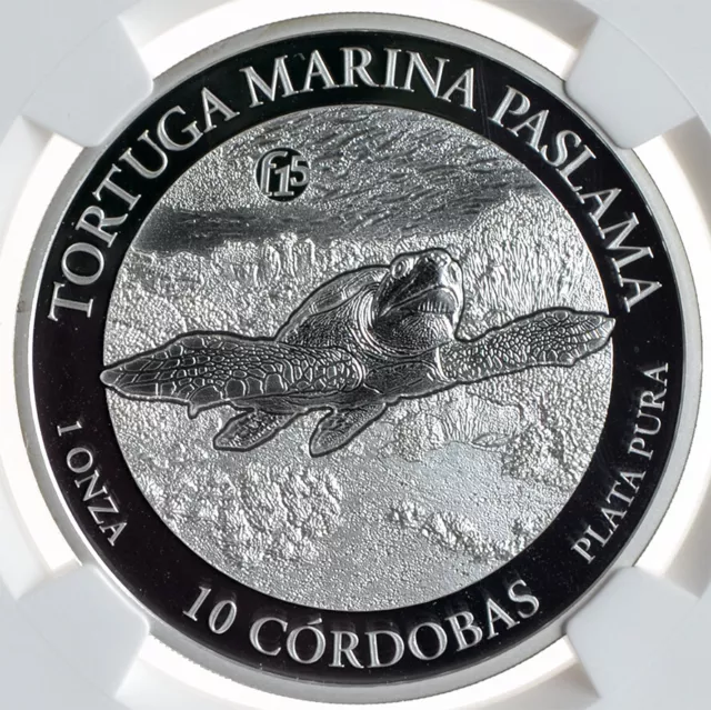 NICARAGUA 10 Cordobas 2016 NGC PF70 UC 'Sea Turtle' F15 Privy Free Shipping